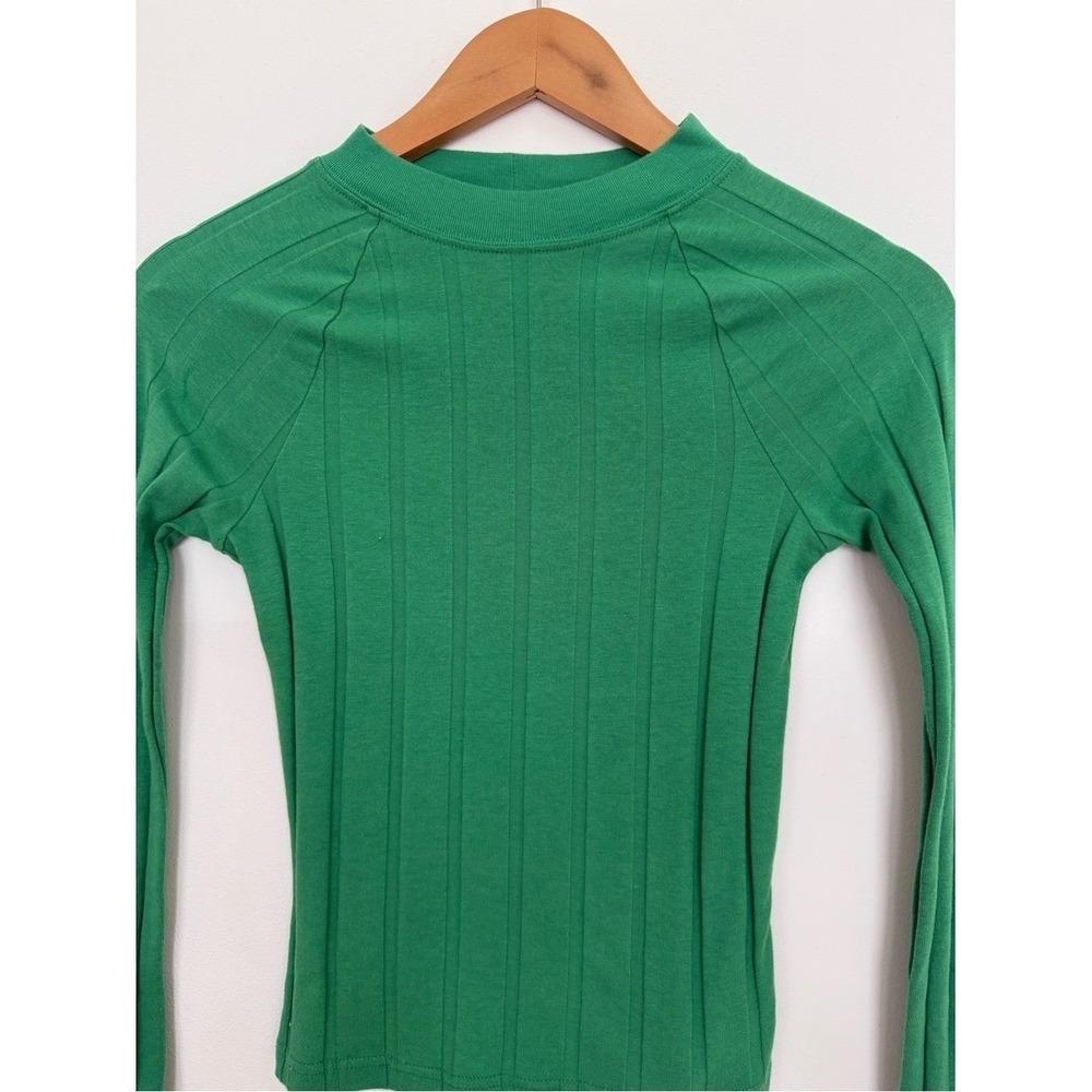 Urban Outfitters BDG Green Ribbed Mock Neck Long Sleeve Top Small Y2K Streetwear